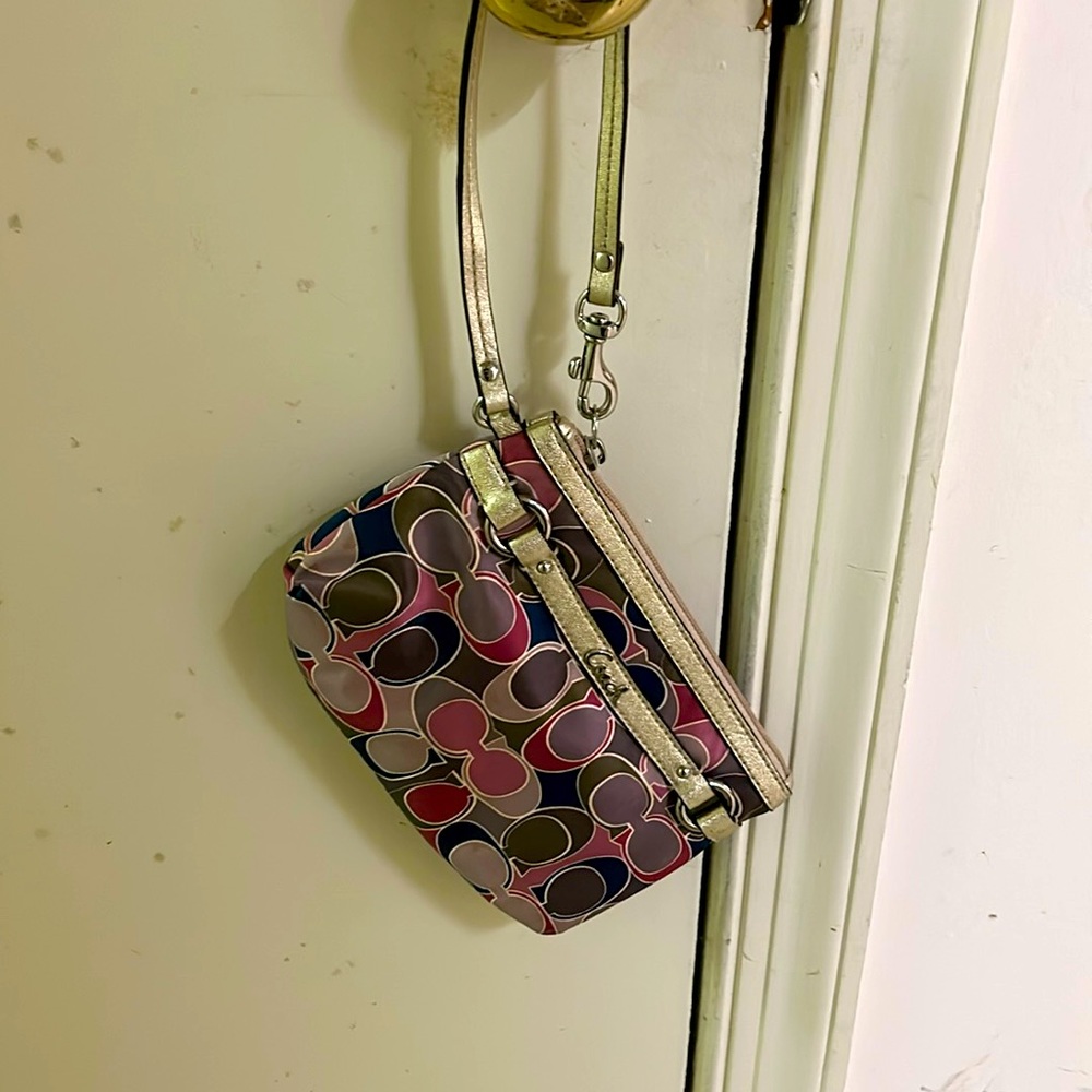 Coach multi-color wristlet